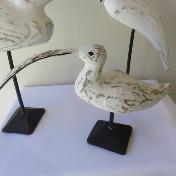 Wooden Shore Bird Trio on Wood Stands Home Decor Shelf Decoration............325 - Picture 7 of 9